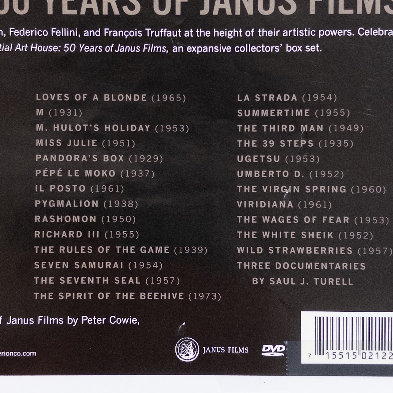 Essential Art House: 50 Years of Janus Films Criterion Collection Box Set