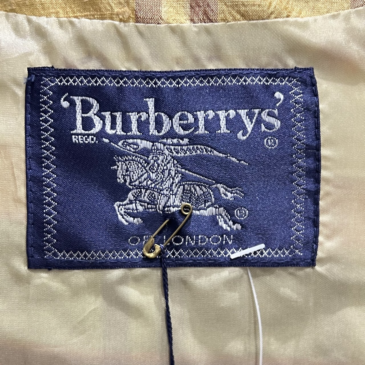 Burberry Vintage New with Tags Silk Avocado Plaid Jacket