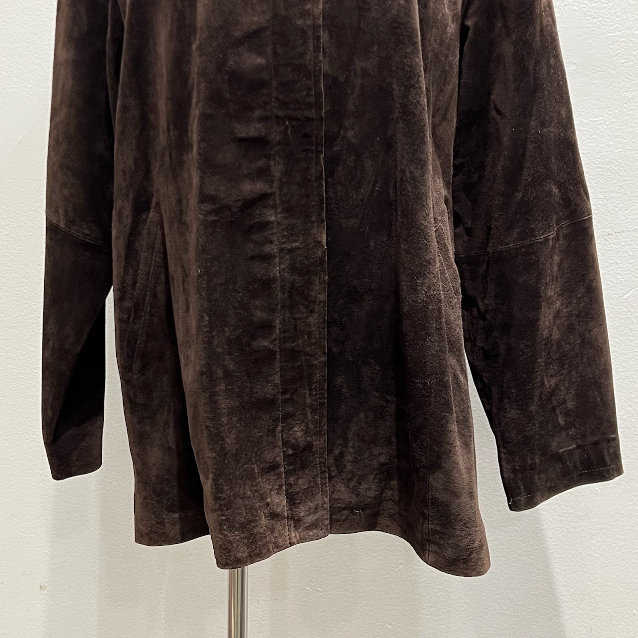 A.M.I. Chocolate Brown Suede Jacket