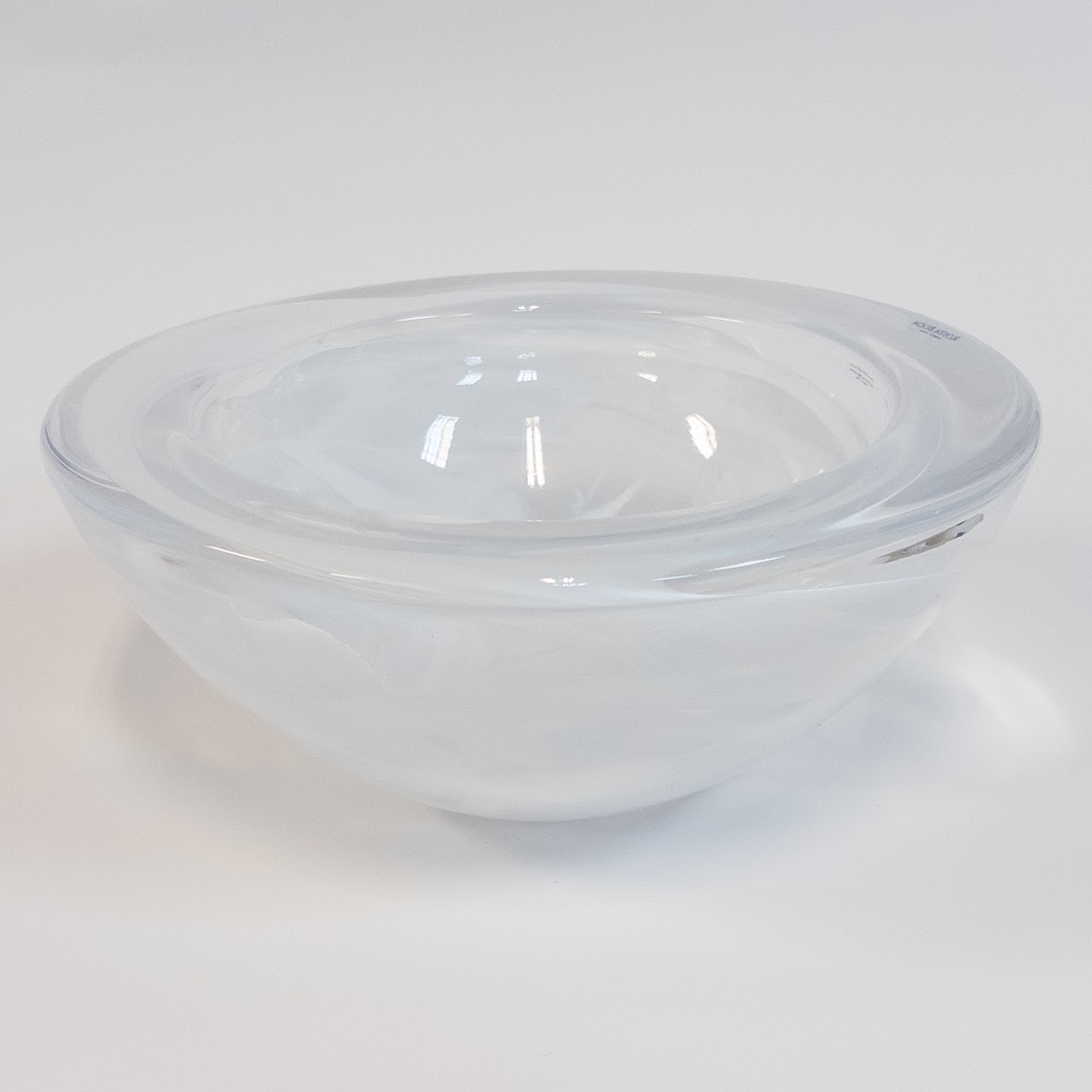 Kosta Boda 'Atoll' White Swirl Bowl