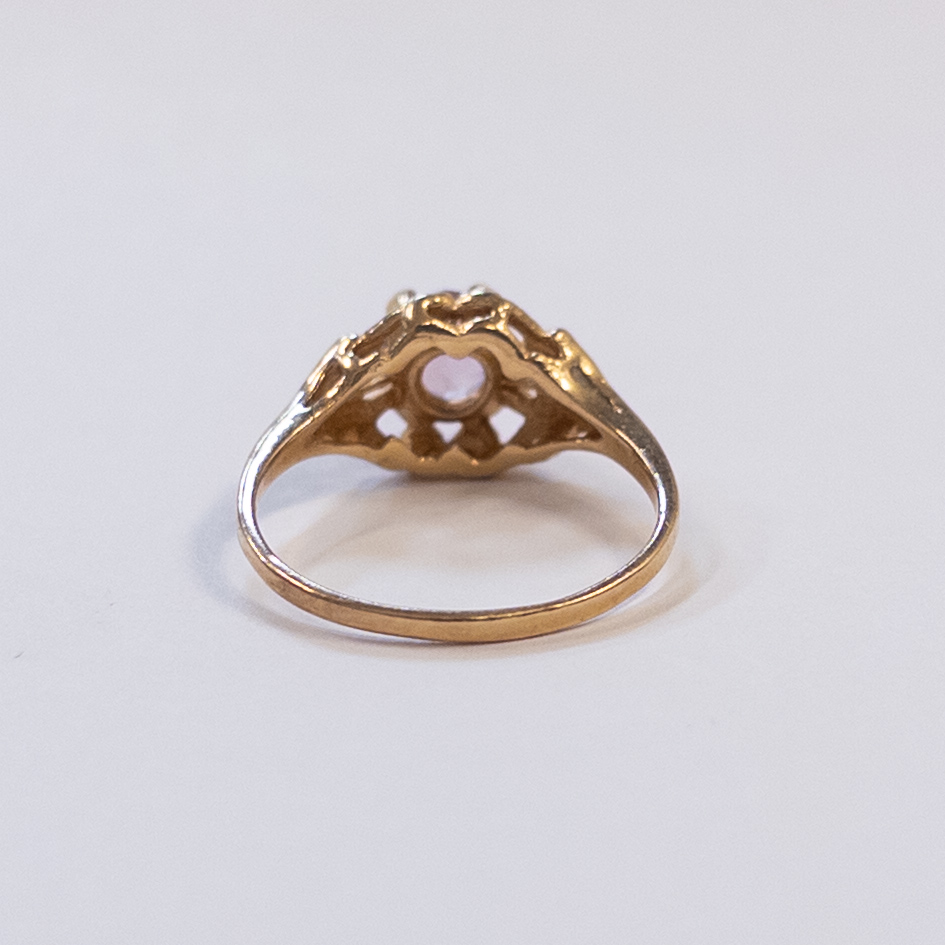 14K Gold Ring with Light Pink Gemstone