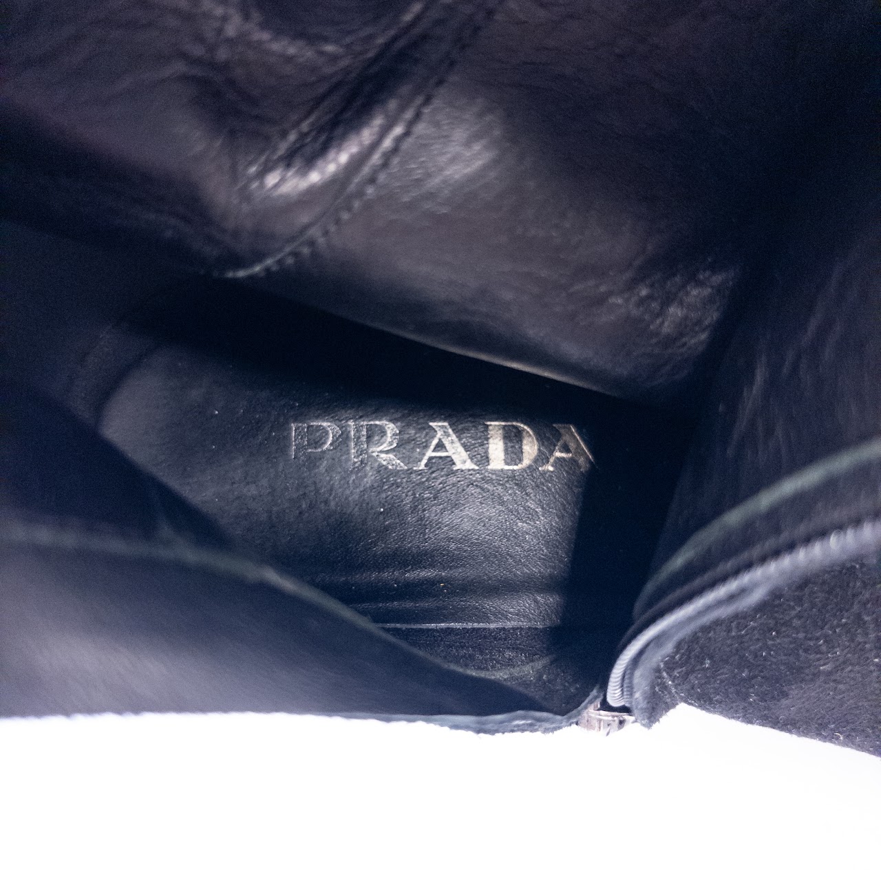 Prada Black Suede Knee High Boots