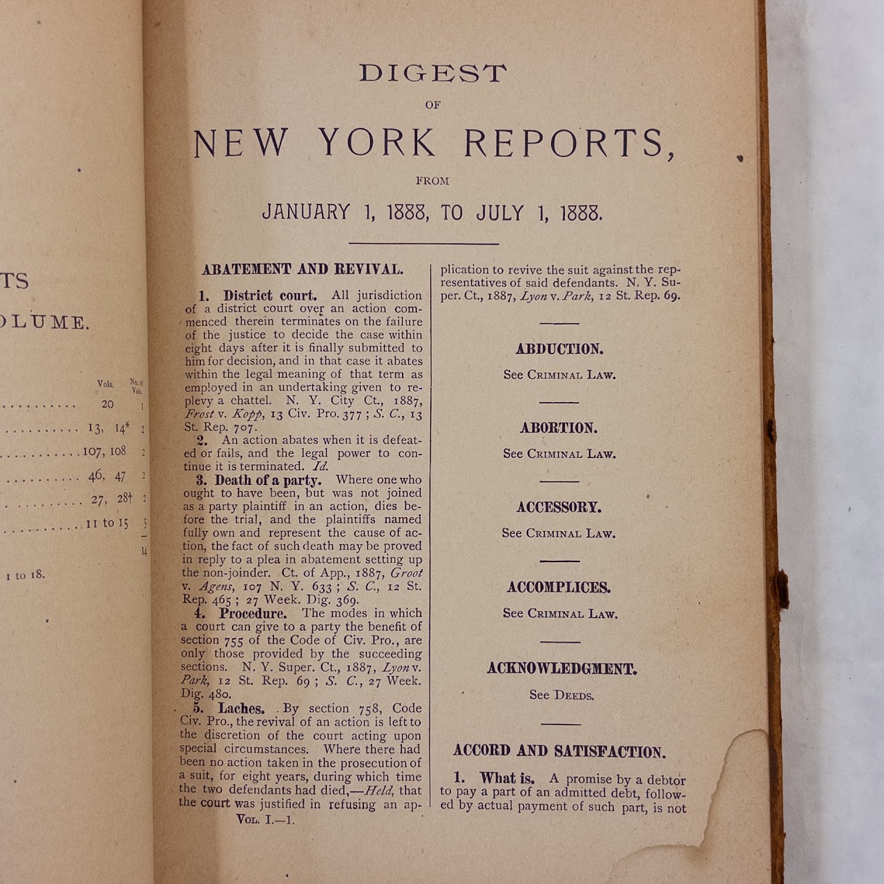 F.E. Barnard, 'A Digest of New York Reports 1/1, 1888 to 7/1, 1888'