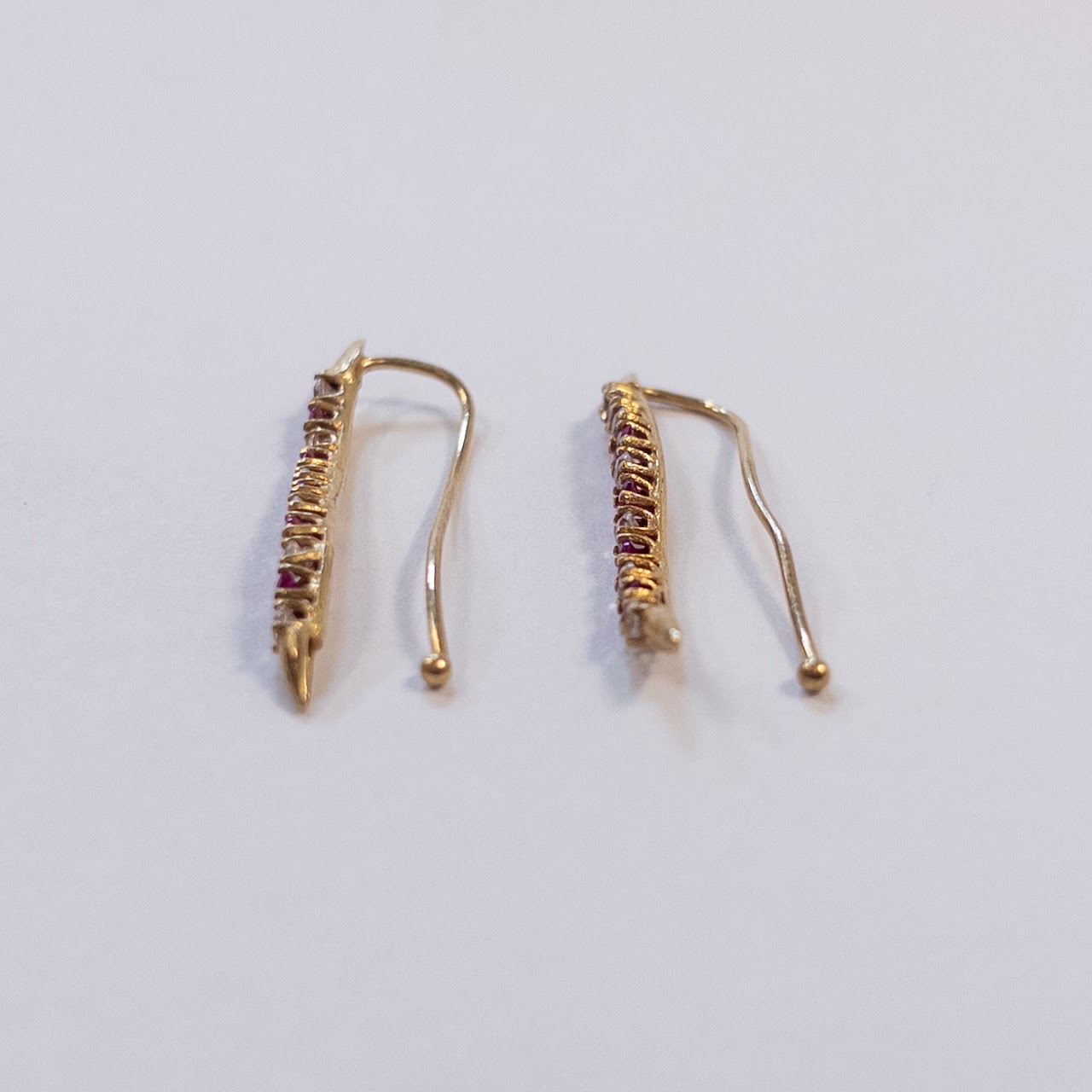 14K Gold Long Dangle Earrings