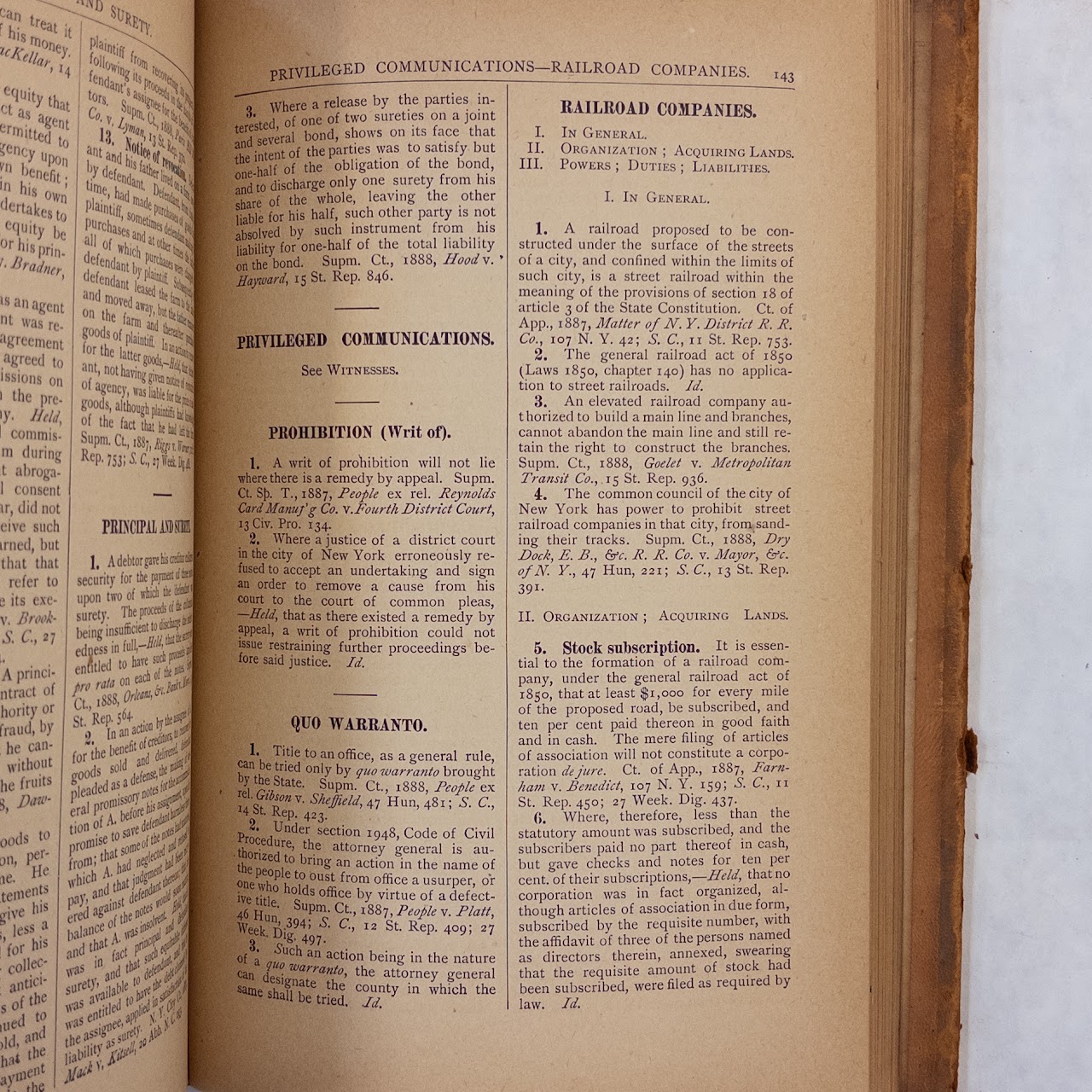 F.E. Barnard, 'A Digest of New York Reports 1/1, 1888 to 7/1, 1888'