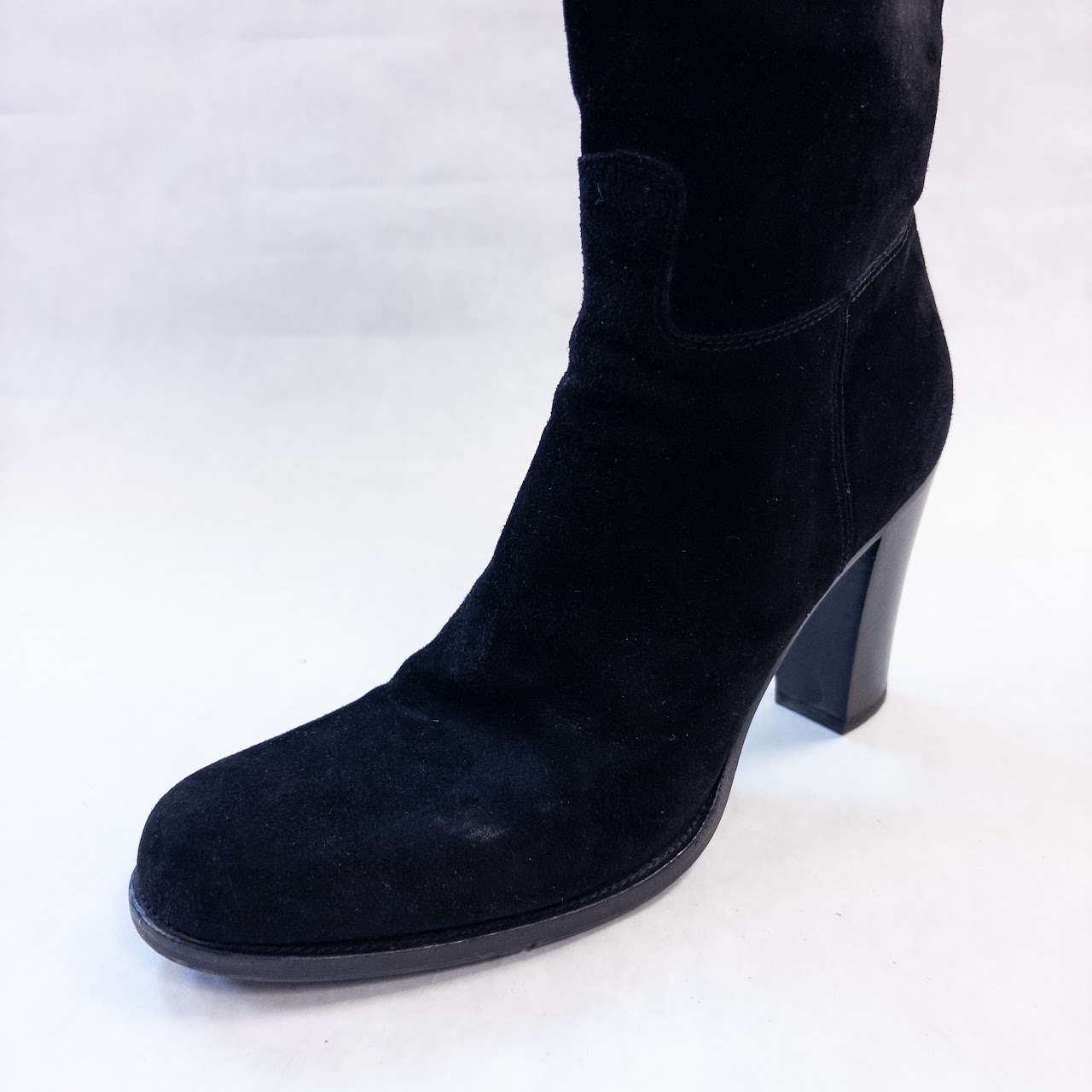 Prada Black Suede Knee High Boots