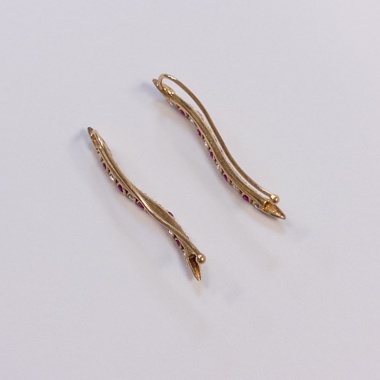 14K Gold Long Dangle Earrings