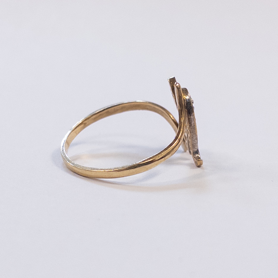 10K Gold and Diamond 'M' Initial Ring