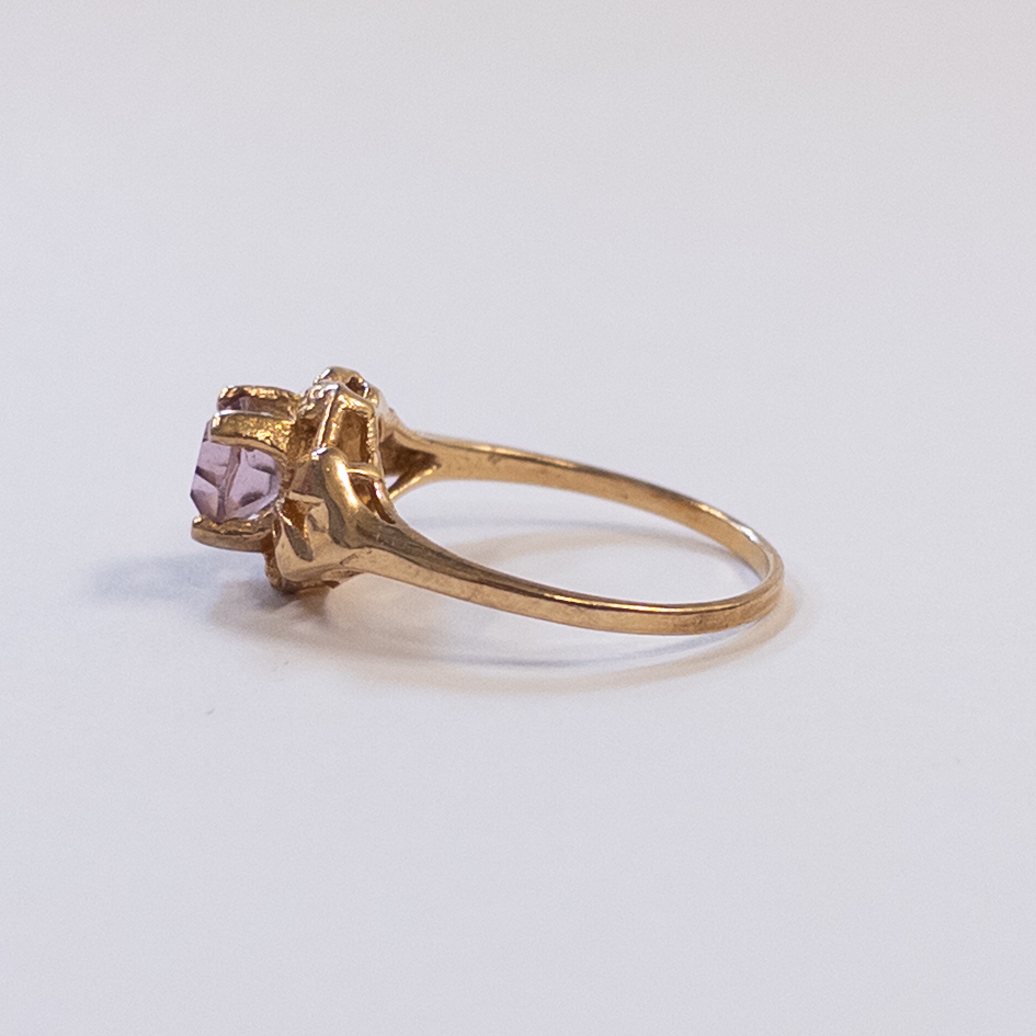 14K Gold Ring with Light Pink Gemstone