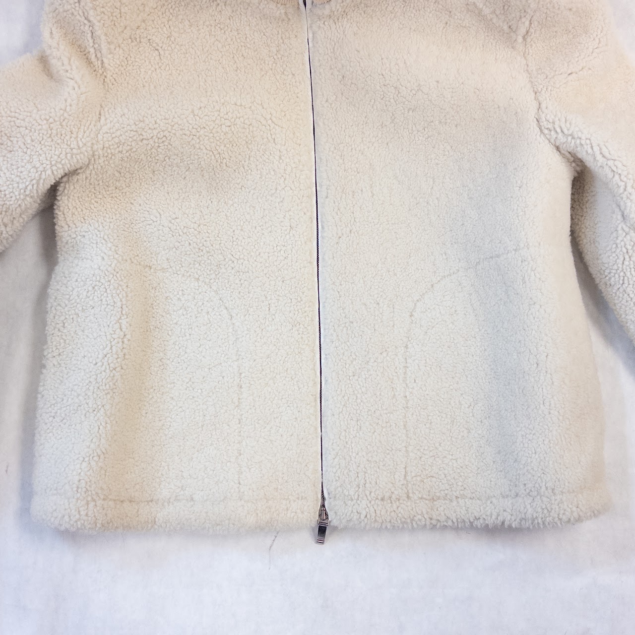 Thom Browne Funnel Neck Dyed Shearling Golf Jacket