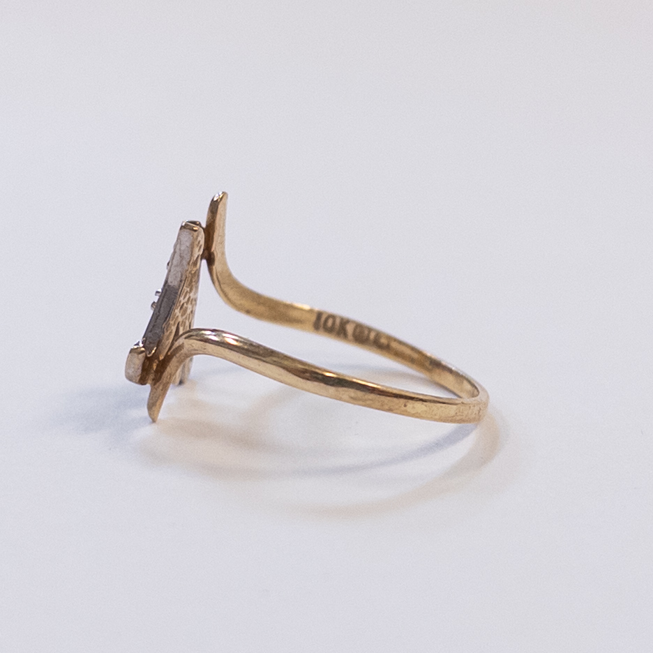 10K Gold and Diamond 'M' Initial Ring