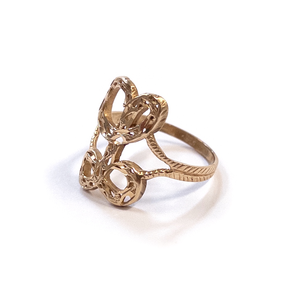 14K Gold Decorative Ribbon Ring