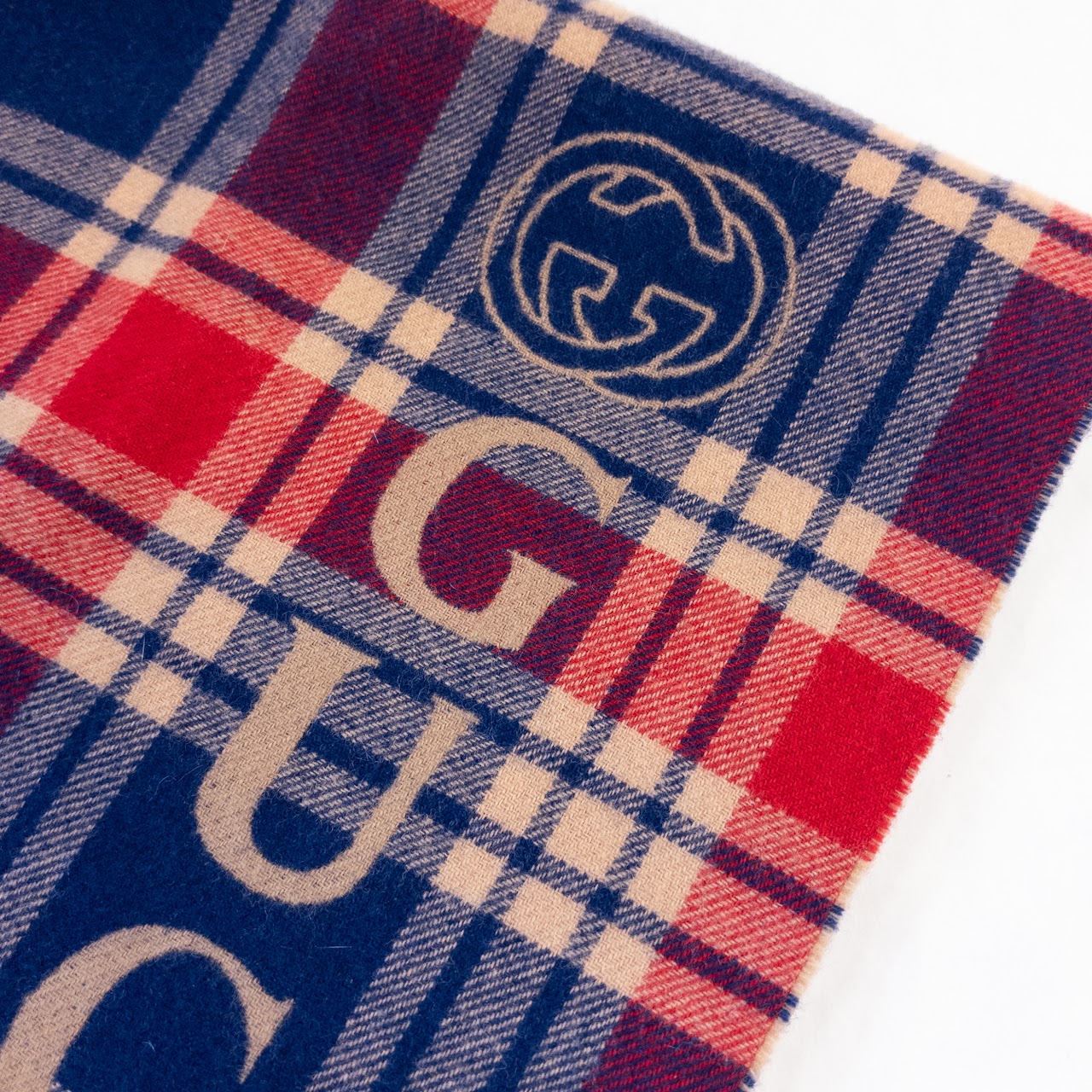 Gucci Vintage Logo Tartan Scarf