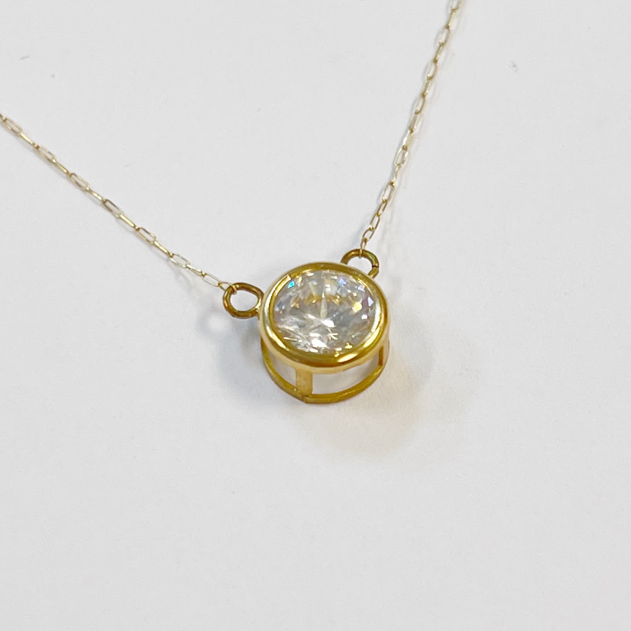 14K Gold and Cubic Zirconia 20 1/2" Pendant Necklace