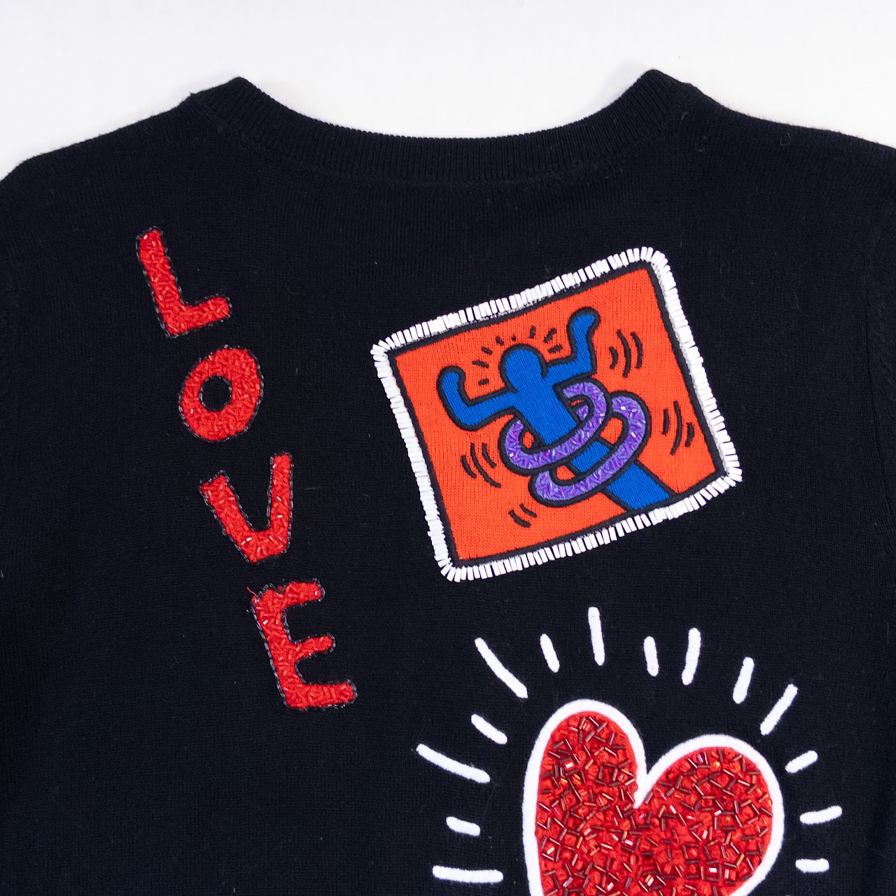 Keith Haring x Alice + Olivia Embellished Cardigan Sweater