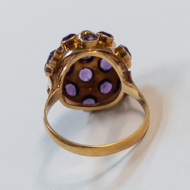 18K Gold and Amethyst Sputnik Ring