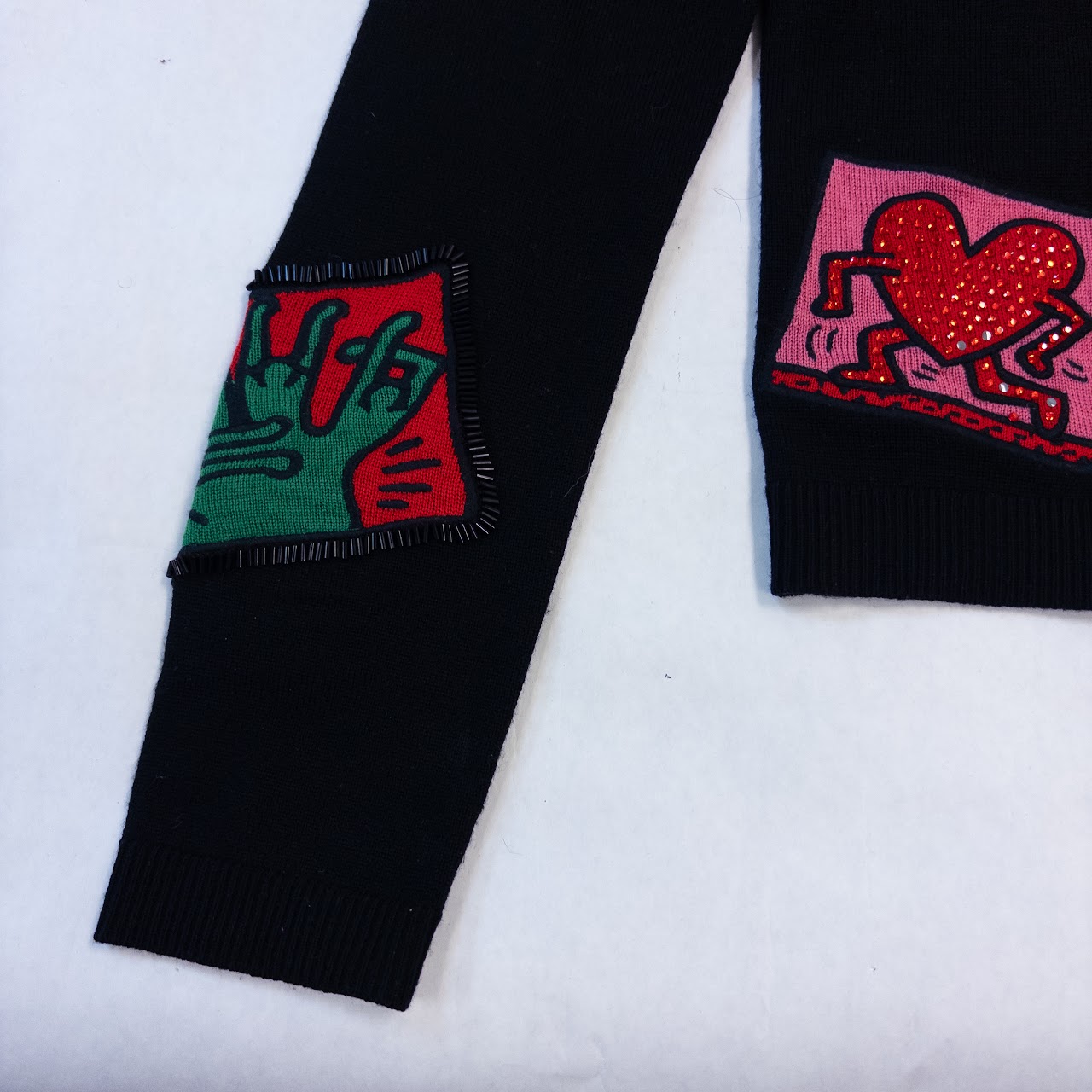 Keith Haring x Alice + Olivia Embellished Cardigan Sweater