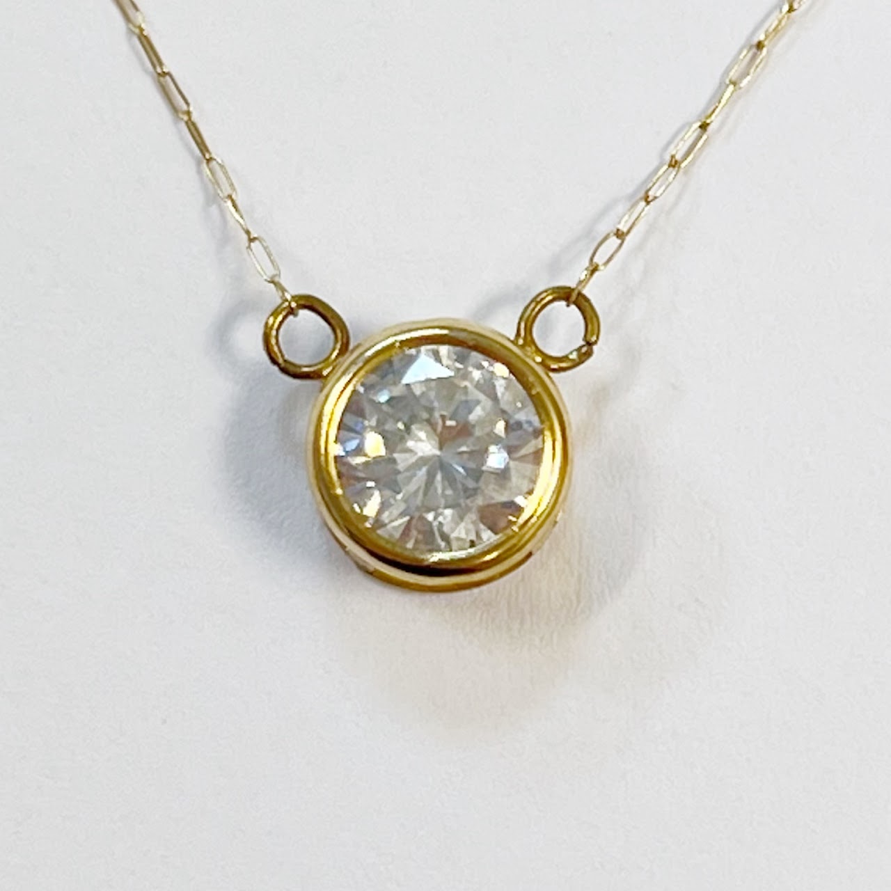 14K Gold and Cubic Zirconia 20 1/2" Pendant Necklace