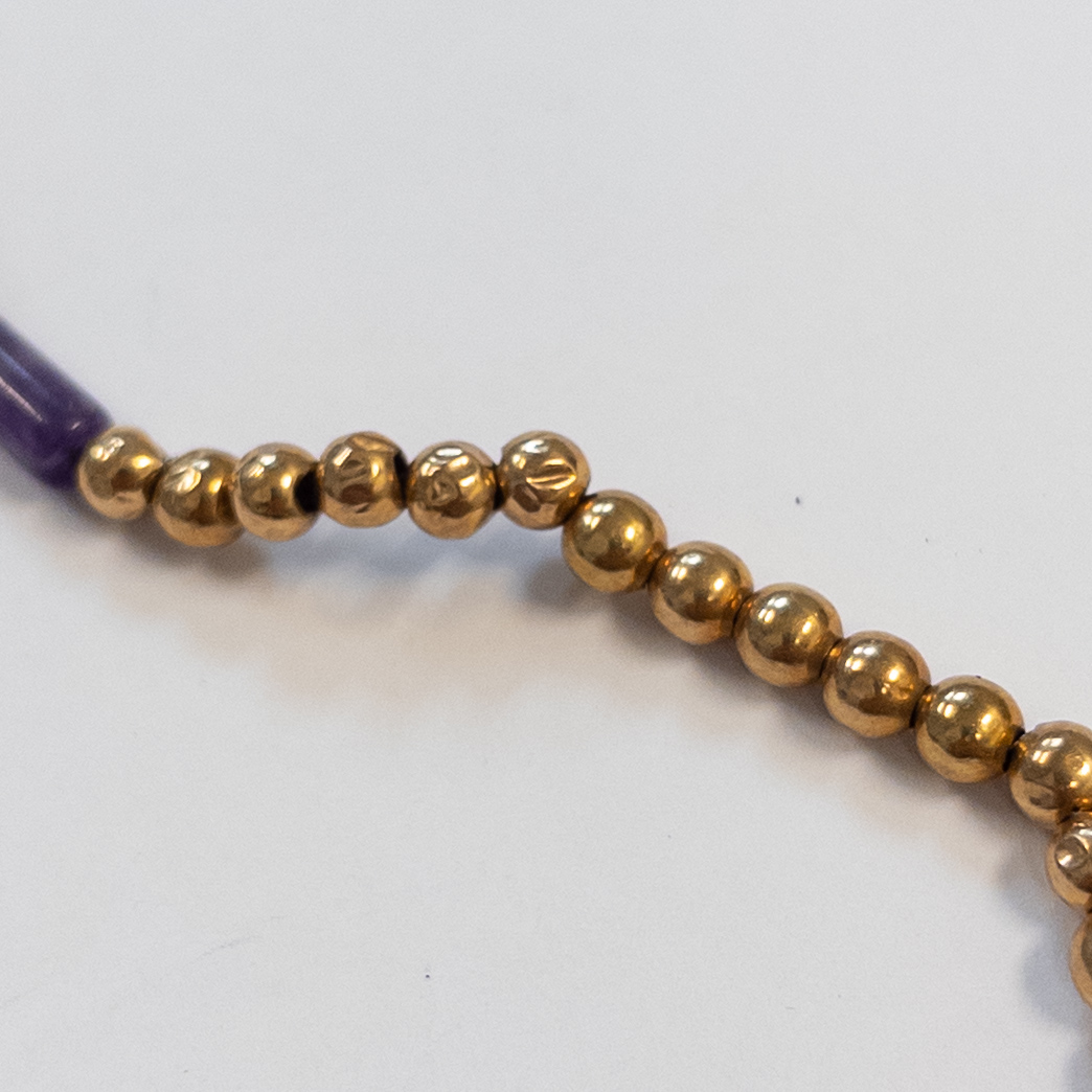 14K Gold and Amethyst Beaded Bracelet