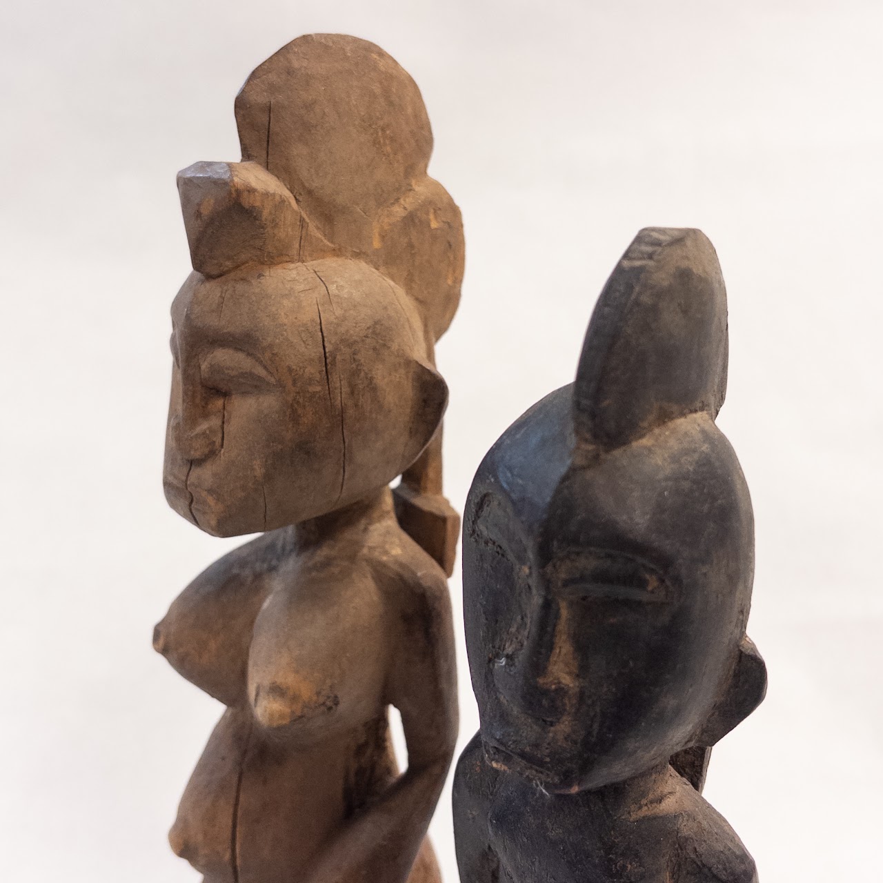 African Wooden Figural Carving Trio