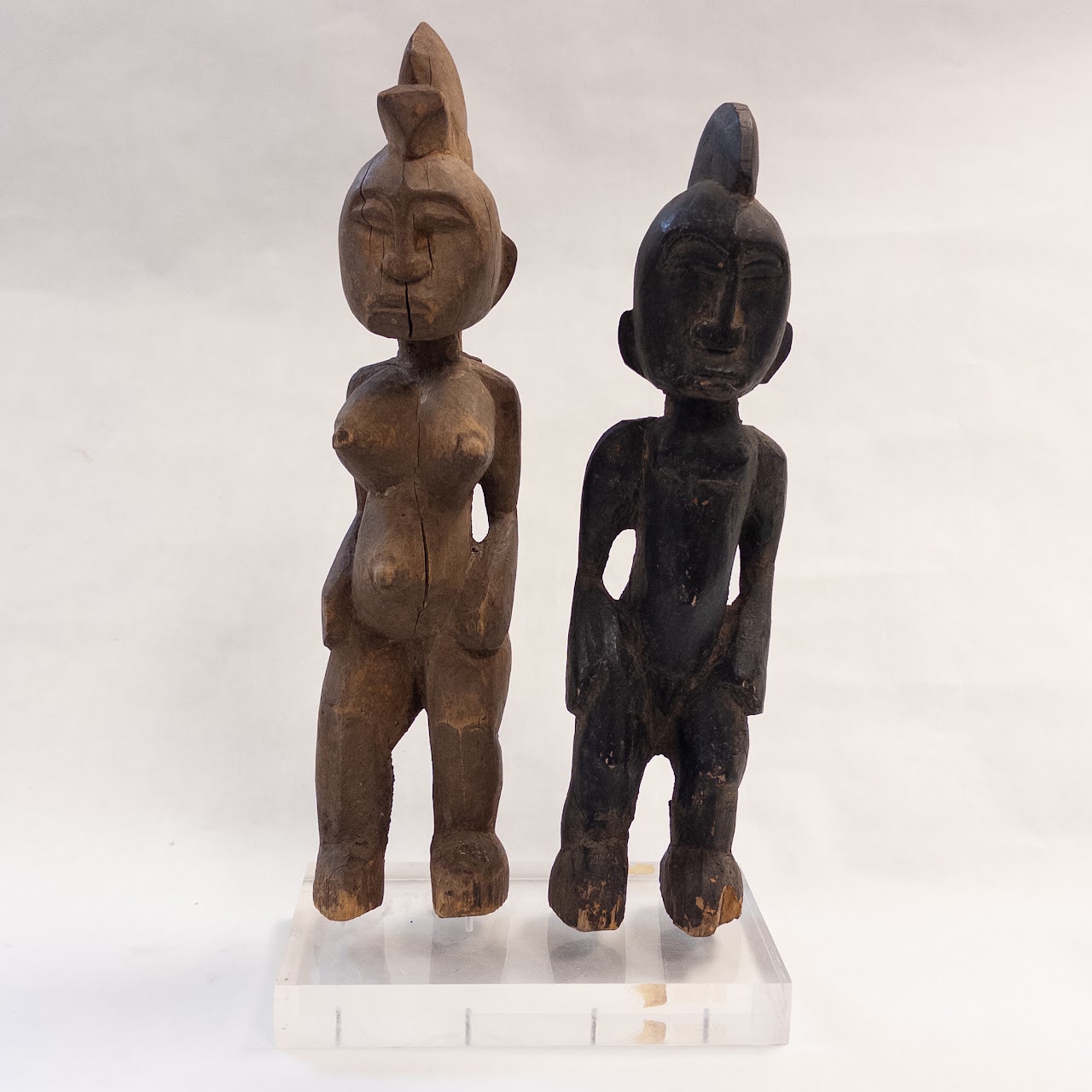 African Wooden Figural Carving Trio