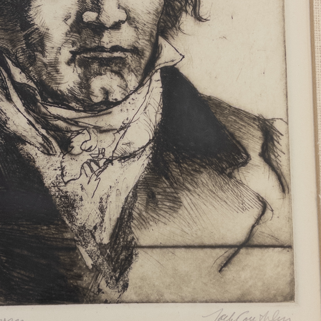 Jake Coughlin 'Beethoven' Signed Portrait Etching