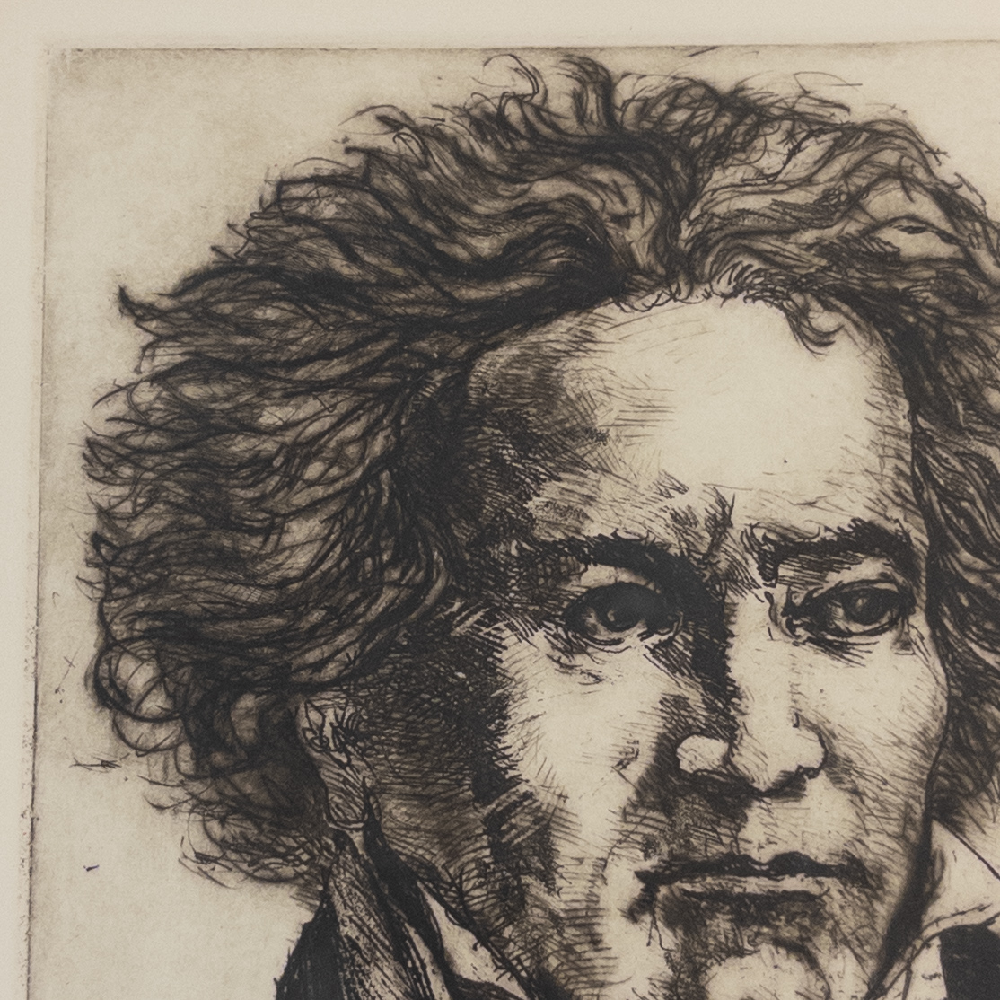 Jake Coughlin 'Beethoven' Signed Portrait Etching