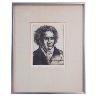 Jake Coughlin 'Beethoven' Signed Portrait Etching