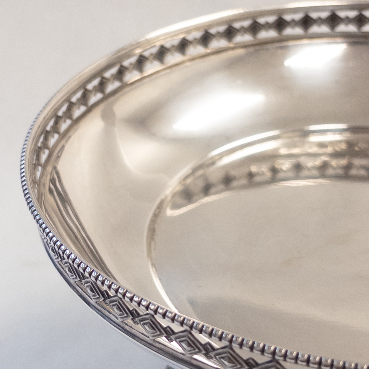 German 800 Silver Neoclassical Footed Centerpiece Bowl