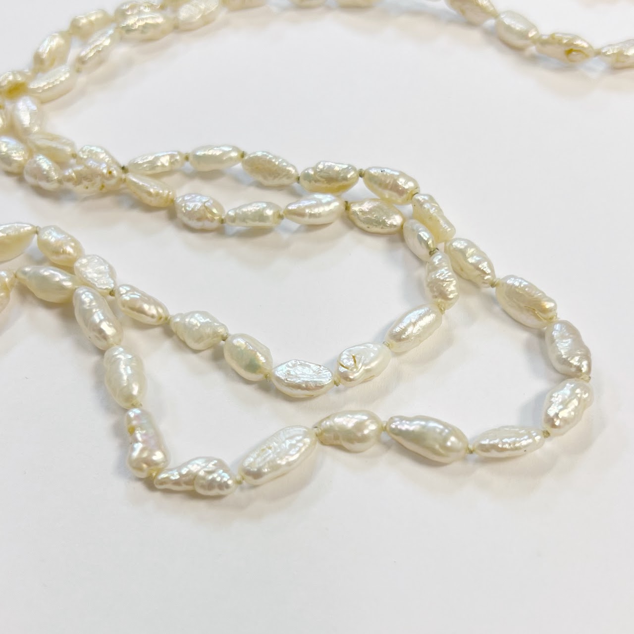 Freshwater Pearl and 14K Gold Single Strand Necklace