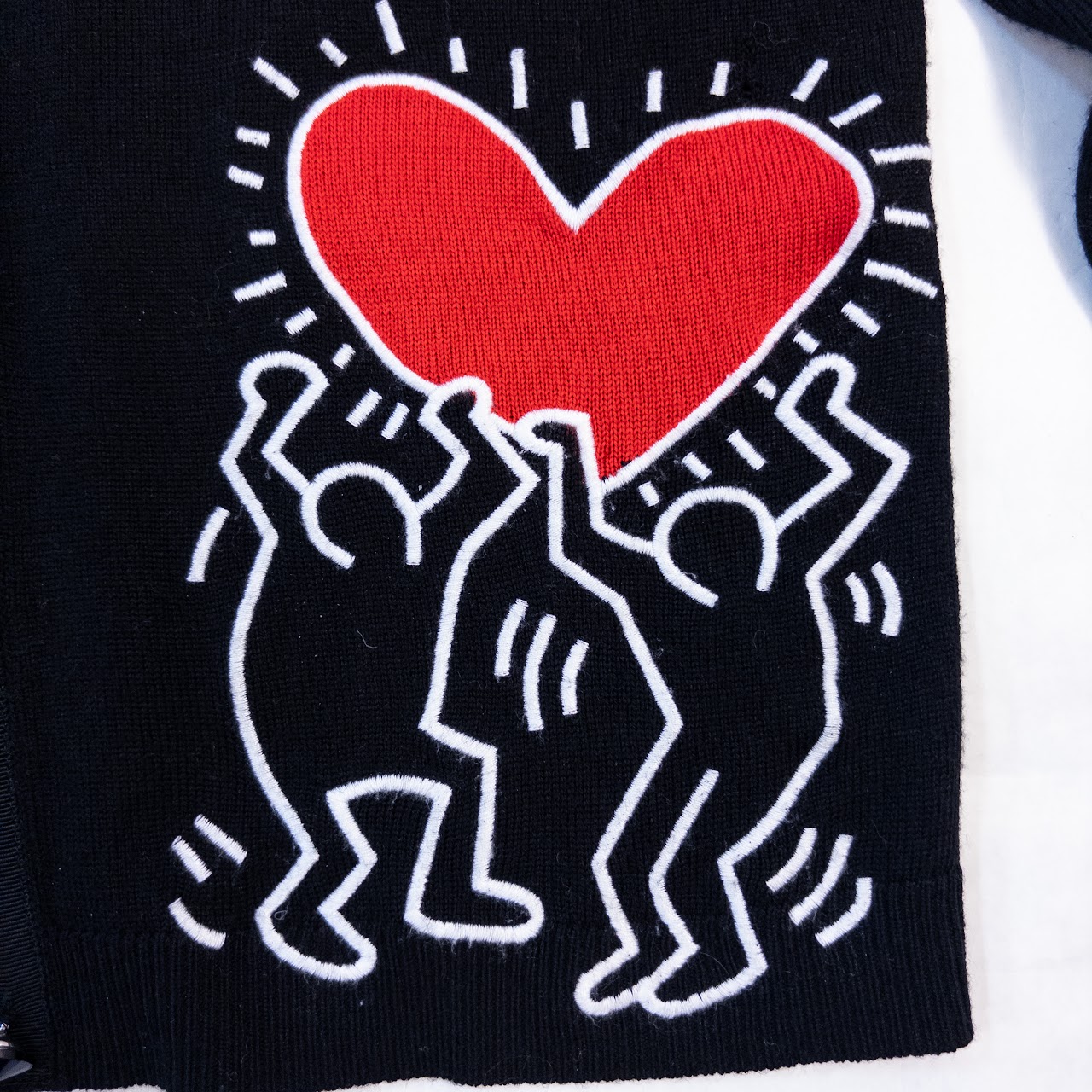 Keith Haring x Alice + Olivia Embellished Cardigan Sweater