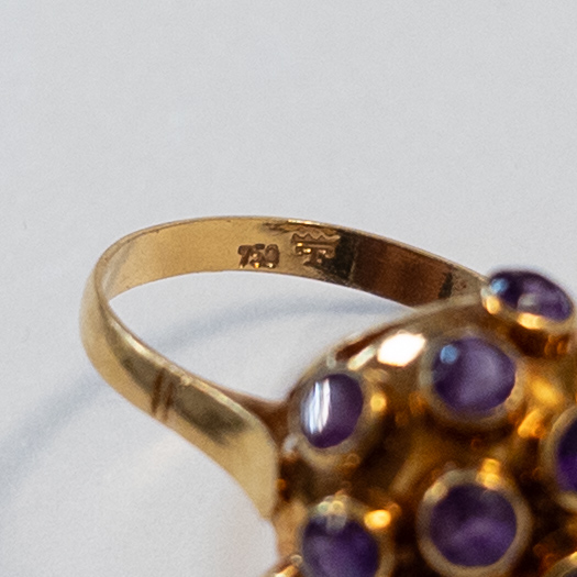 18K Gold and Amethyst Sputnik Ring