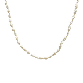 Freshwater Pearl and 14K Gold Single Strand Necklace