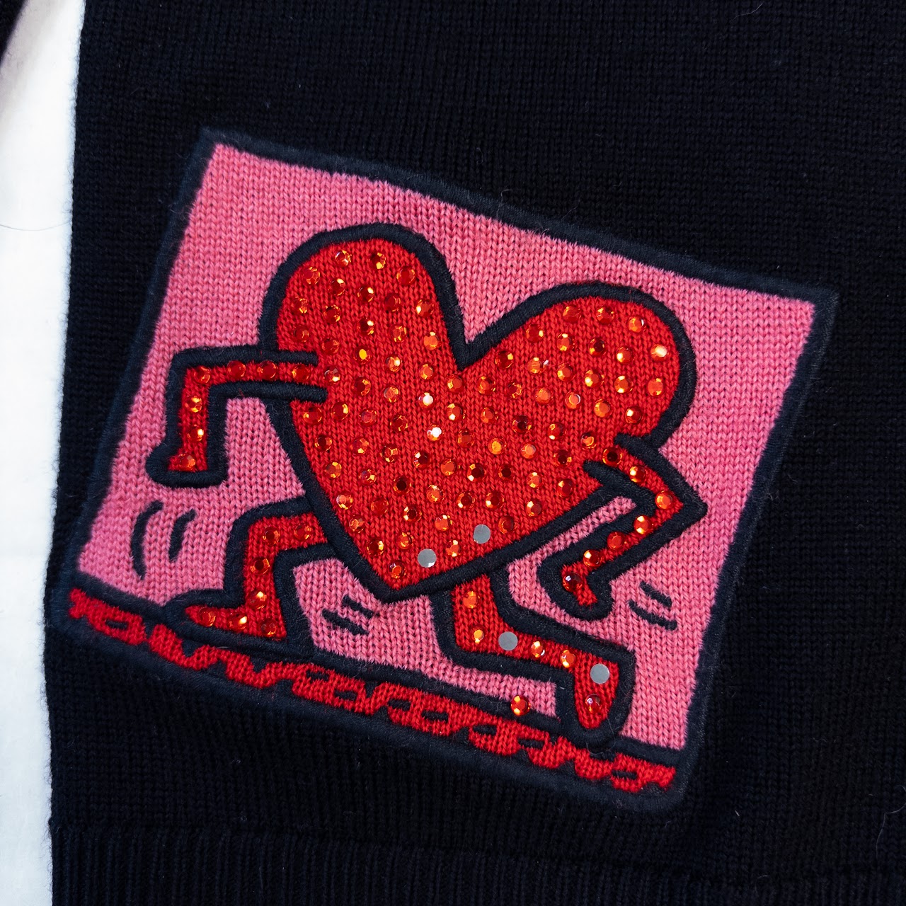 Keith Haring x Alice + Olivia Embellished Cardigan Sweater