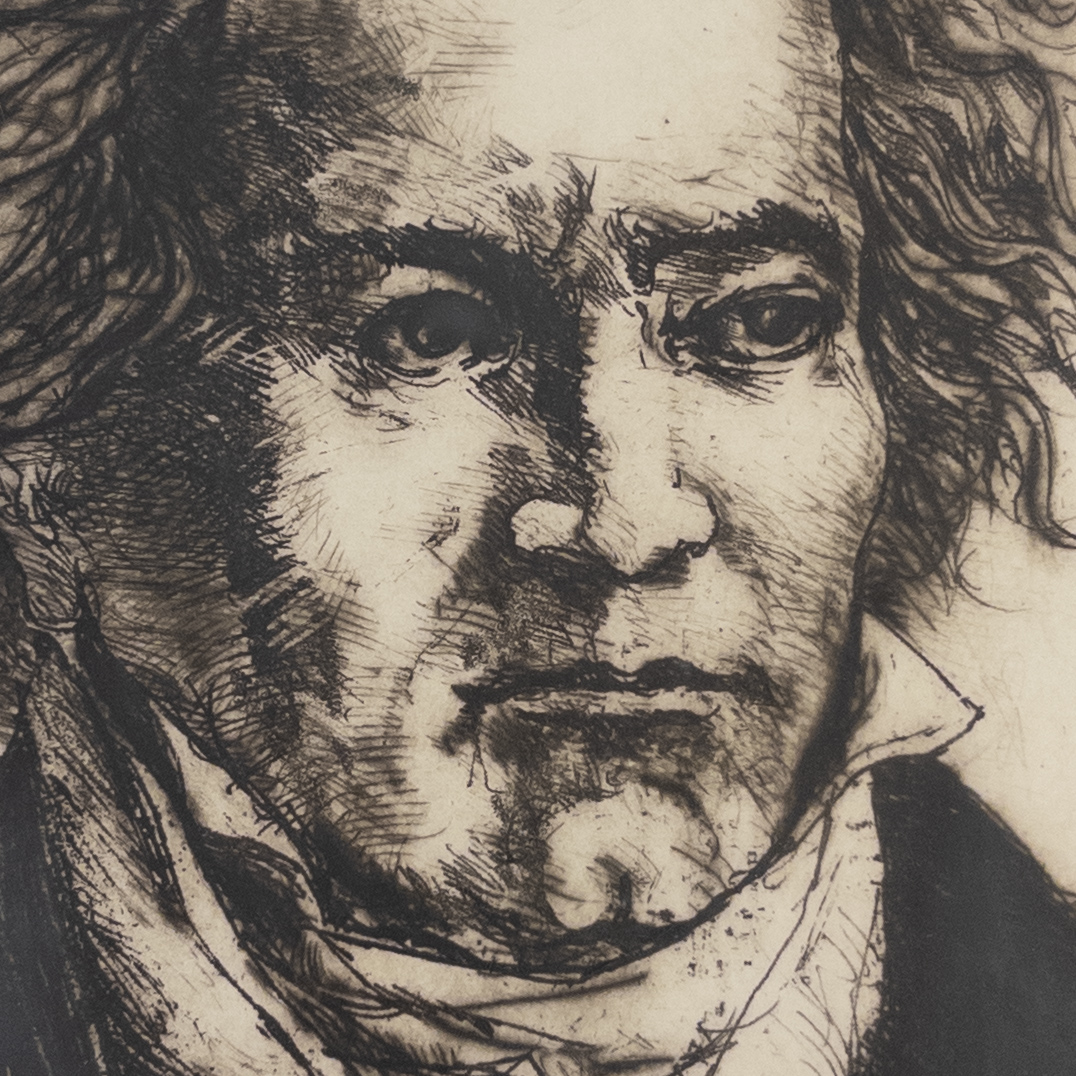 Jake Coughlin 'Beethoven' Signed Portrait Etching