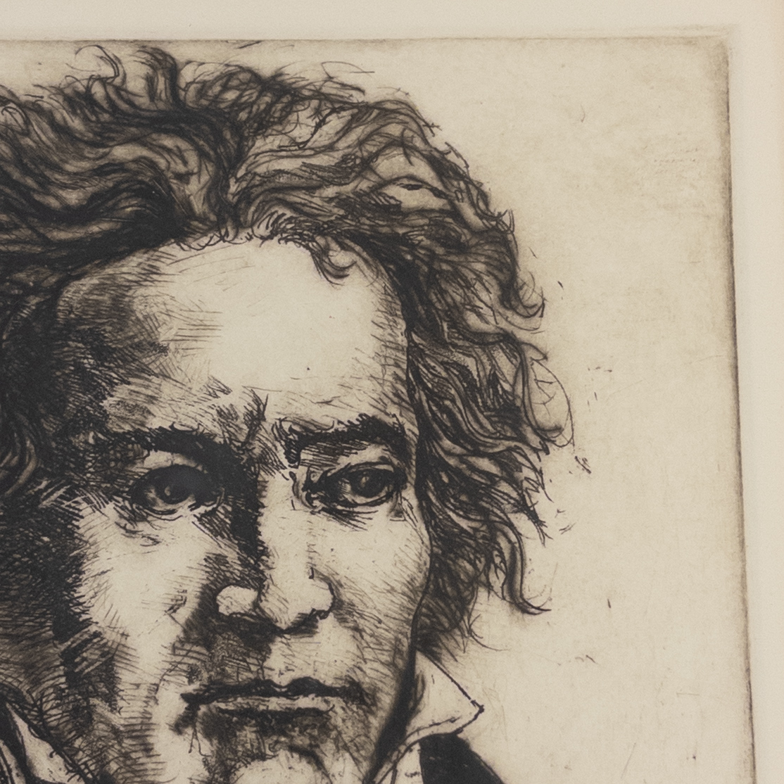 Jake Coughlin 'Beethoven' Signed Portrait Etching