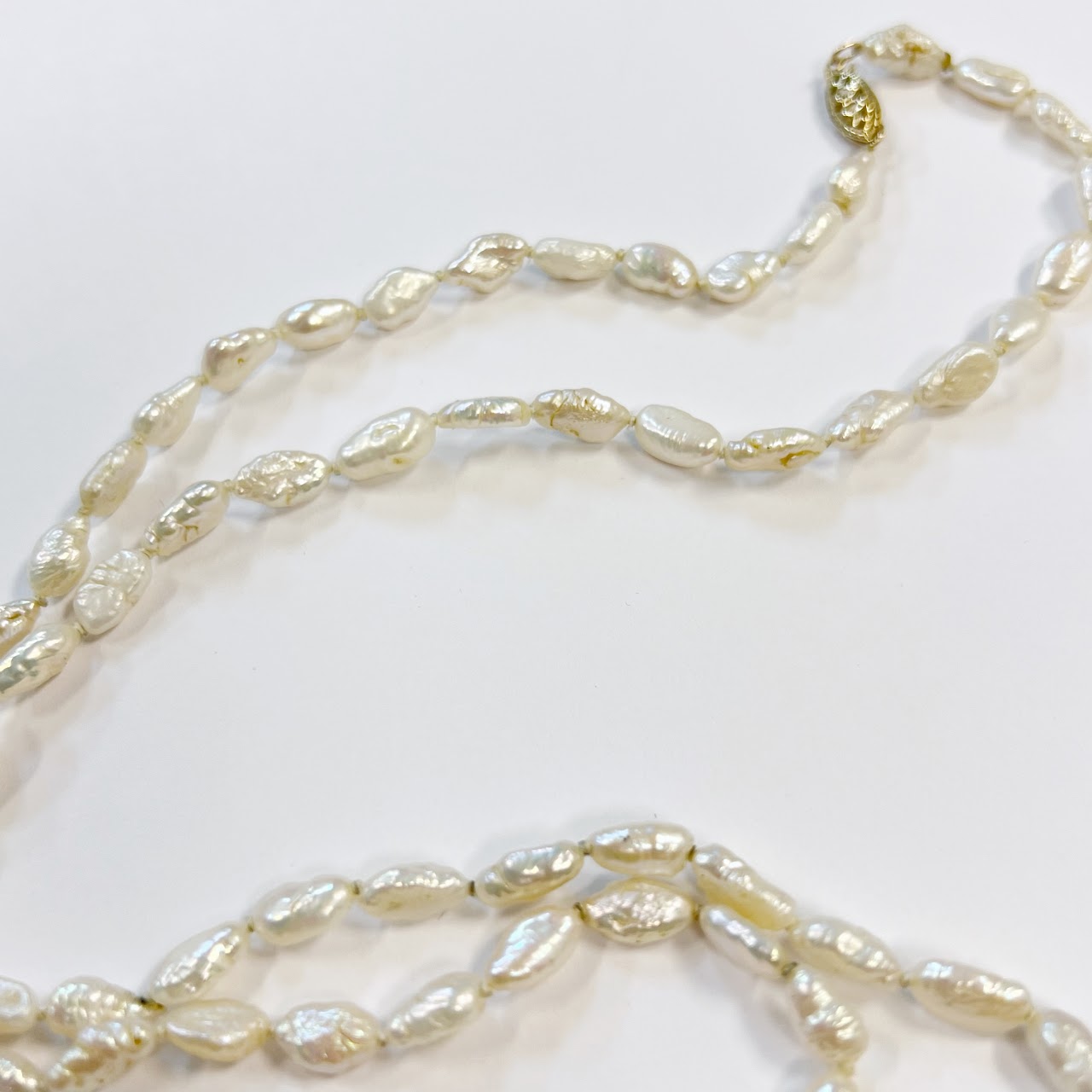 Freshwater Pearl and 14K Gold Single Strand Necklace