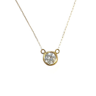 14K Gold and Cubic Zirconia 20 1/2" Pendant Necklace