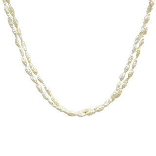 Freshwater Pearl and 14K Gold Two Strand Necklace