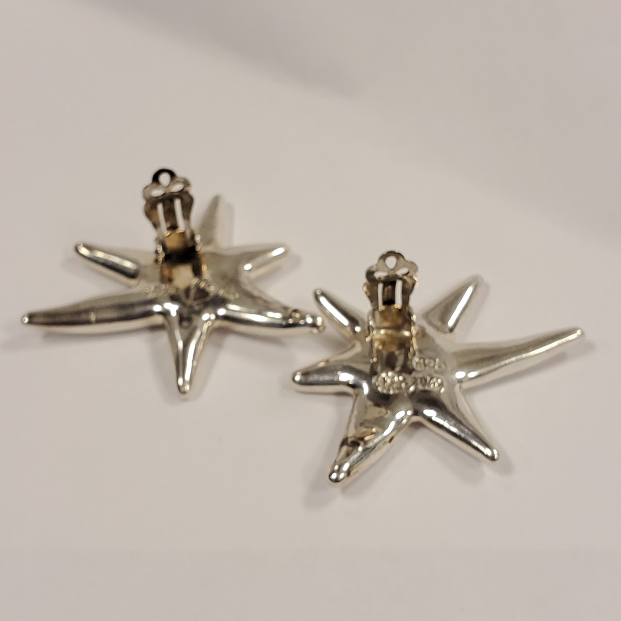 Sterling Silver Abstract Star Clip Earrings