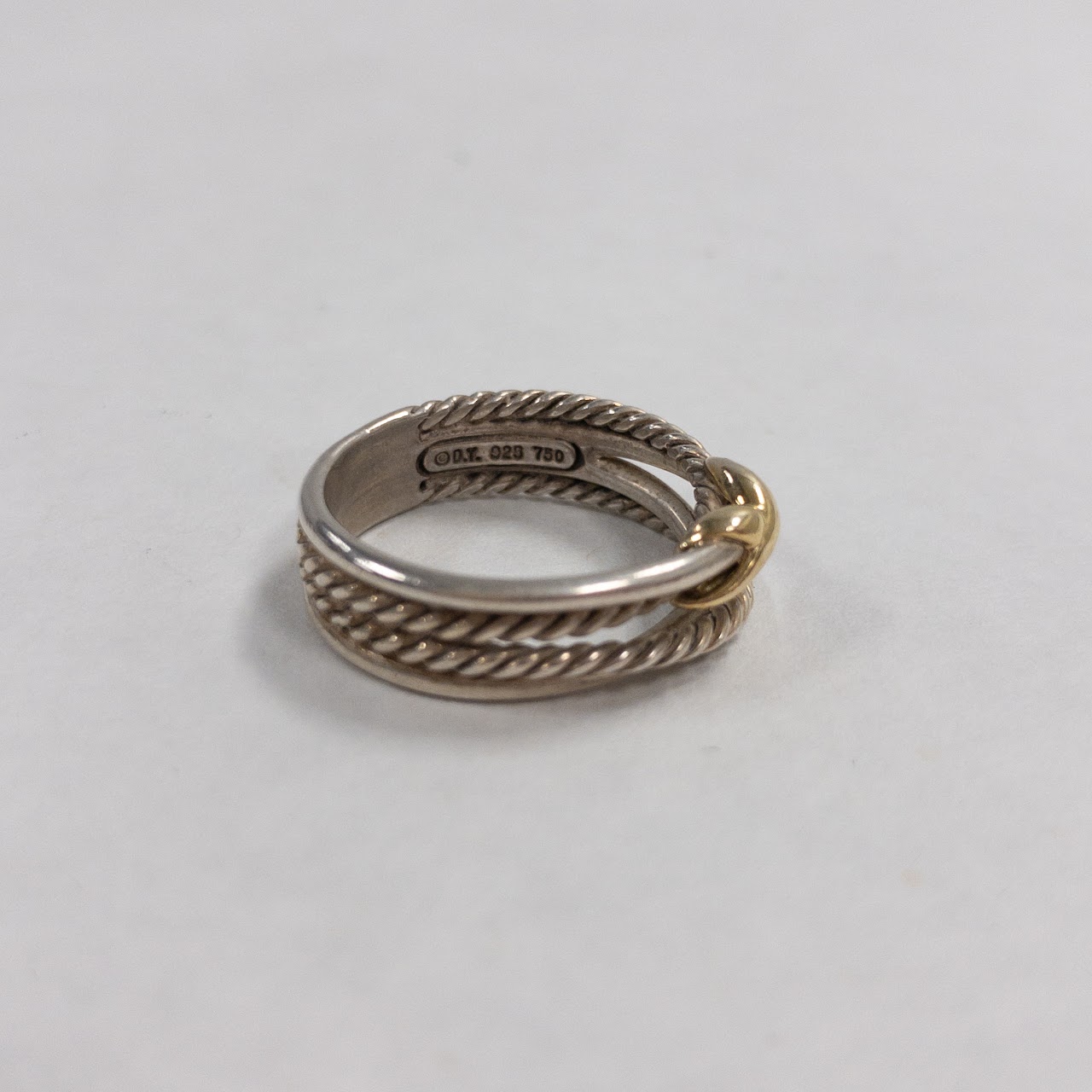 David Yurman Sterling Silver & 18K Gold Crossover Ring