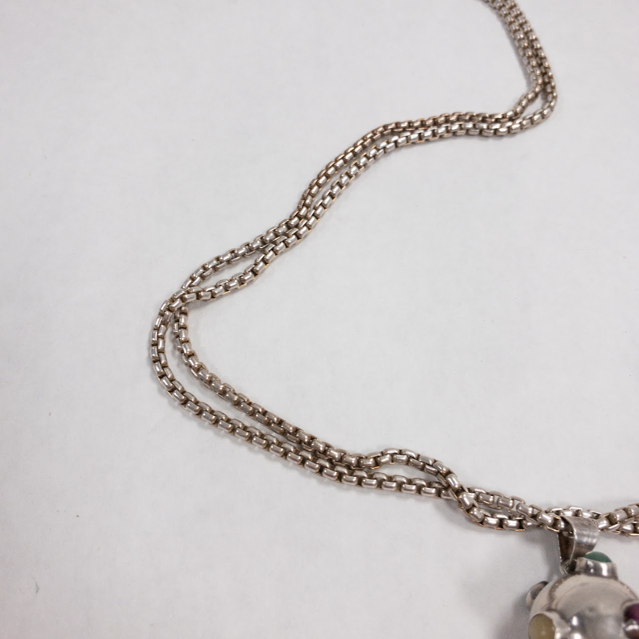 David Yurman Sterling Silver 70" Box Chain with Sphere Pendant