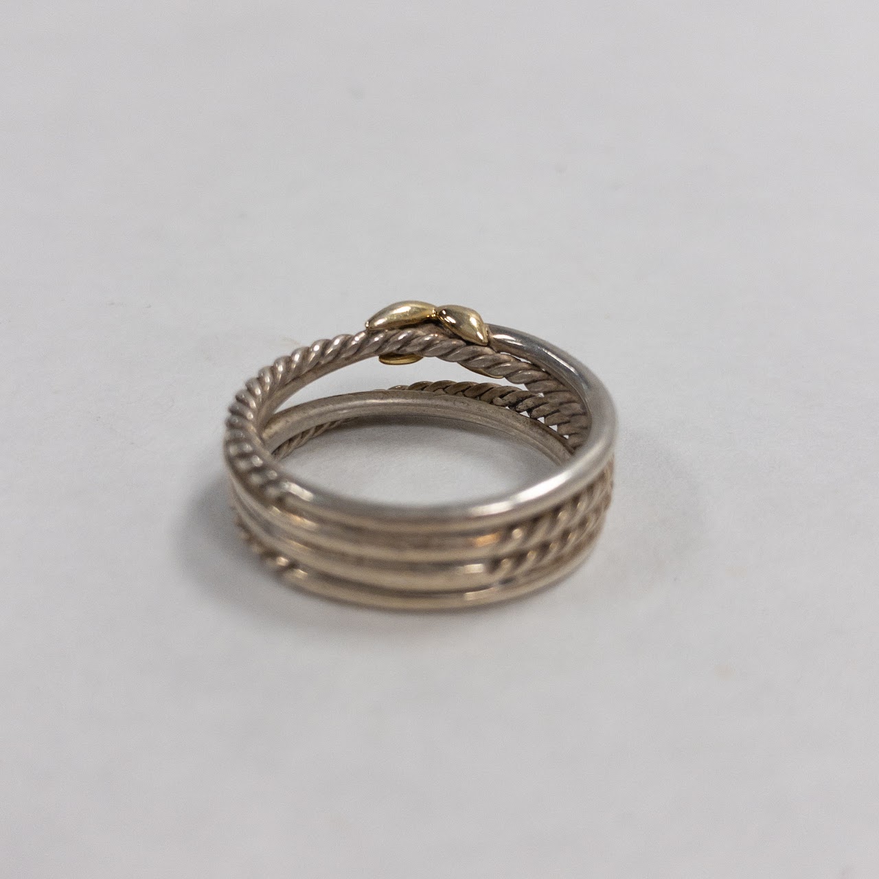 David Yurman Sterling Silver & 18K Gold Crossover Ring