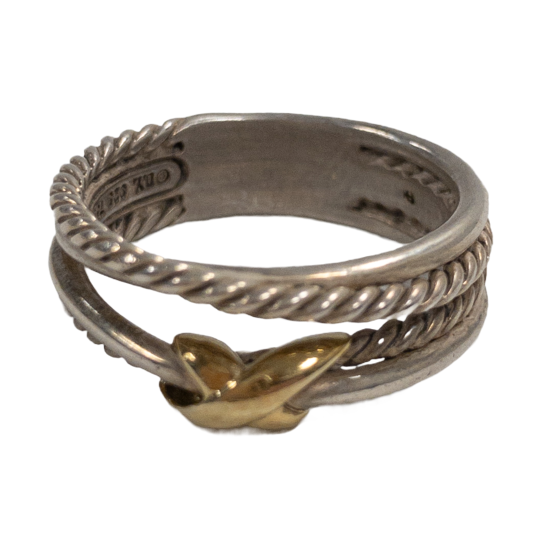 David Yurman Sterling Silver & 18K Gold Crossover Ring