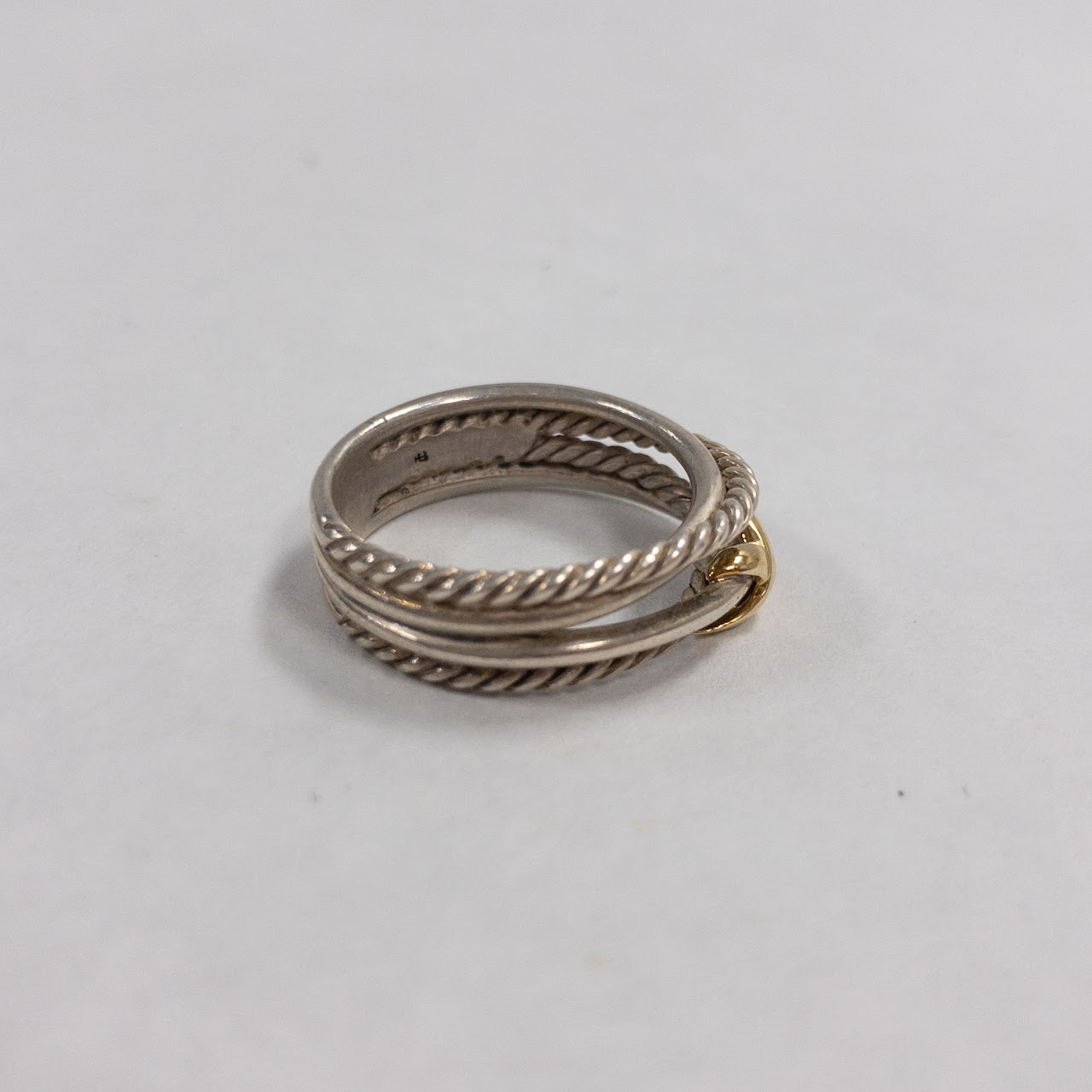 David Yurman Sterling Silver & 18K Gold Crossover Ring