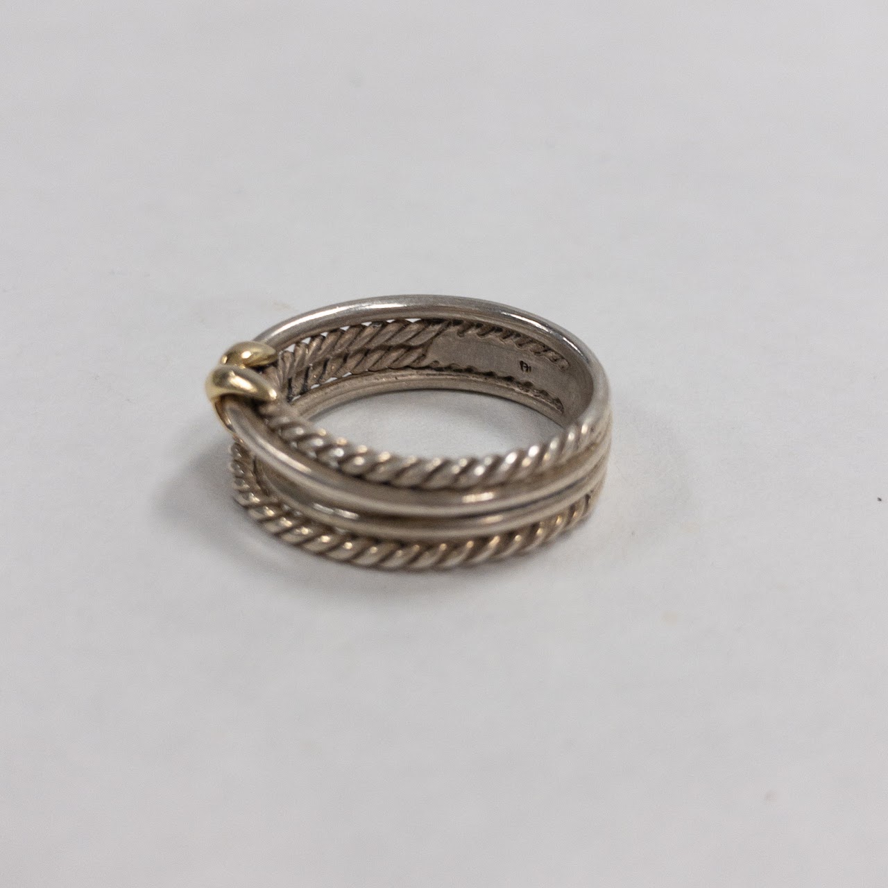 David Yurman Sterling Silver & 18K Gold Crossover Ring