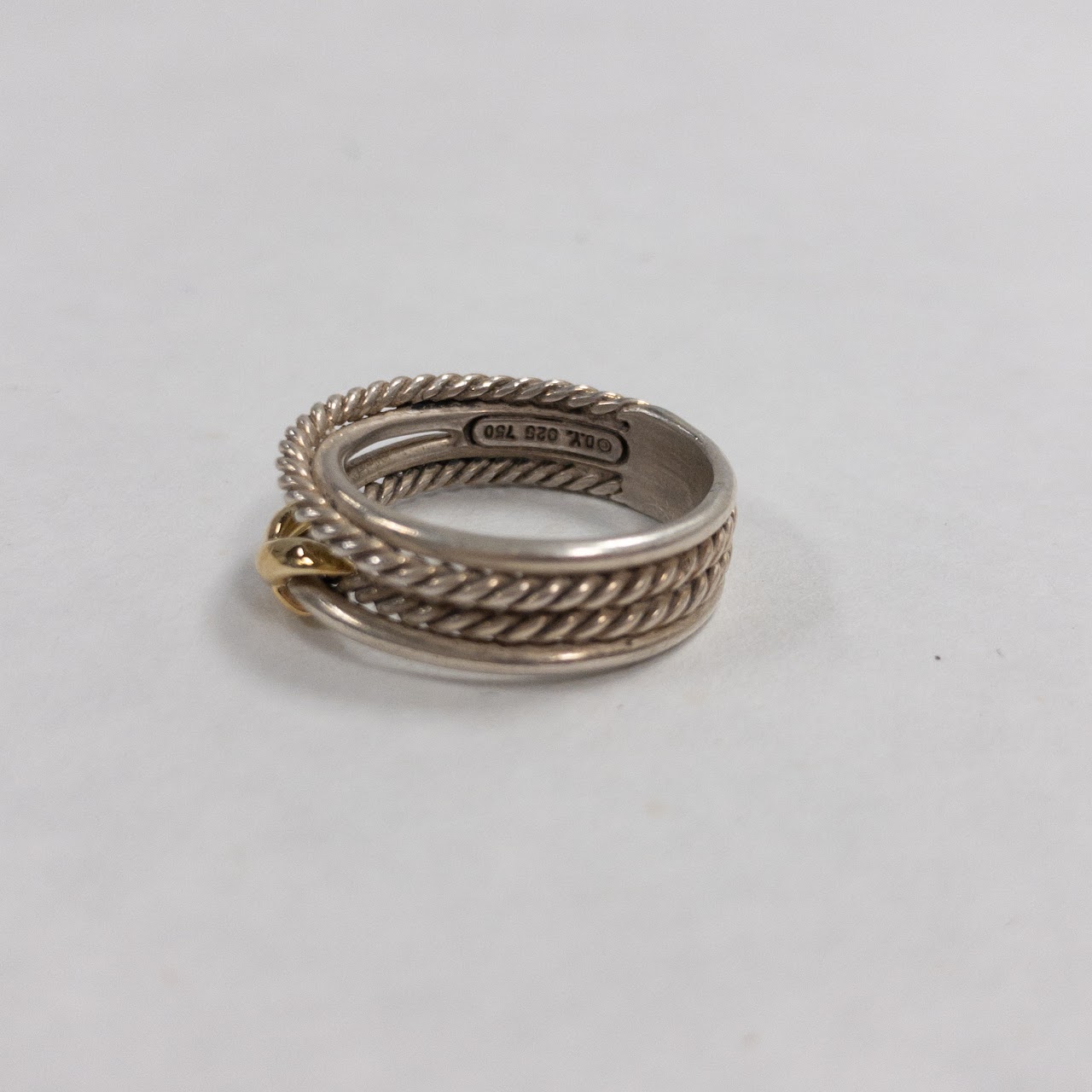 David Yurman Sterling Silver & 18K Gold Crossover Ring