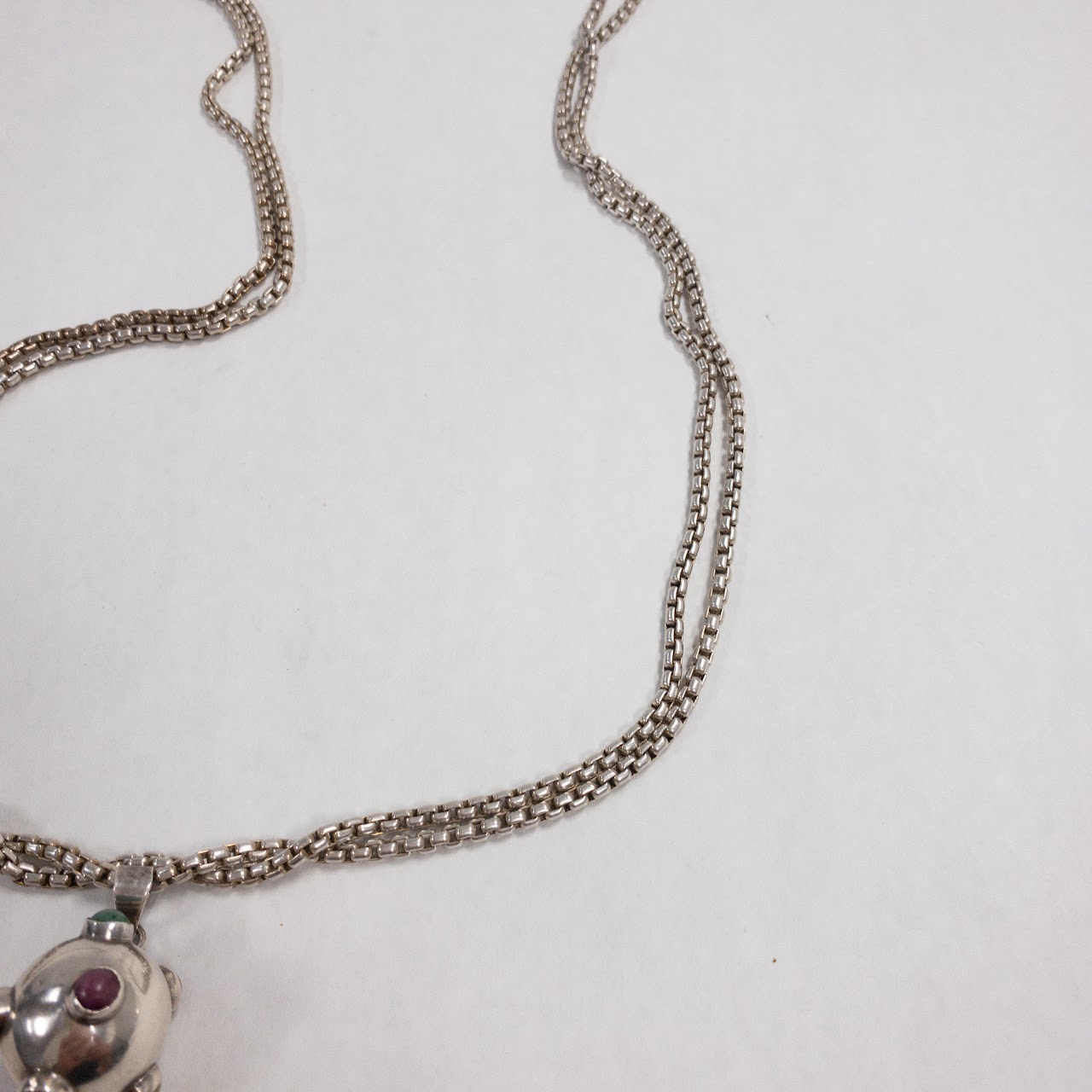 David Yurman Sterling Silver 70" Box Chain with Sphere Pendant