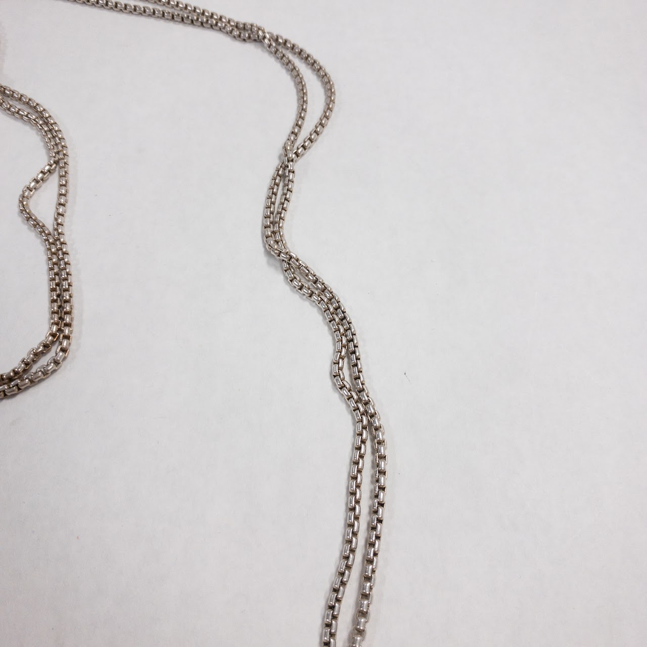 David Yurman Sterling Silver 70" Box Chain with Sphere Pendant