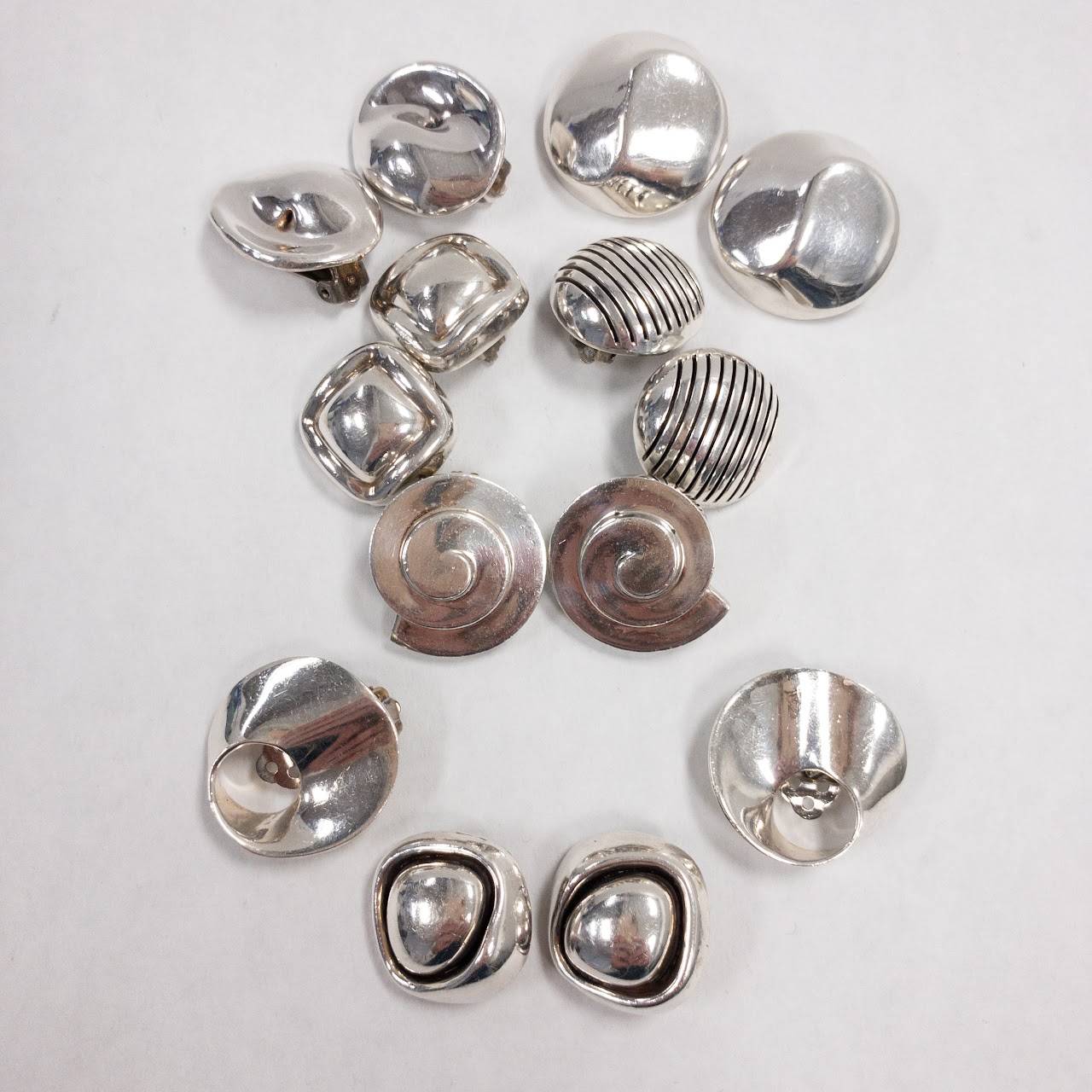 Sterling Silver Clip Earring Lot